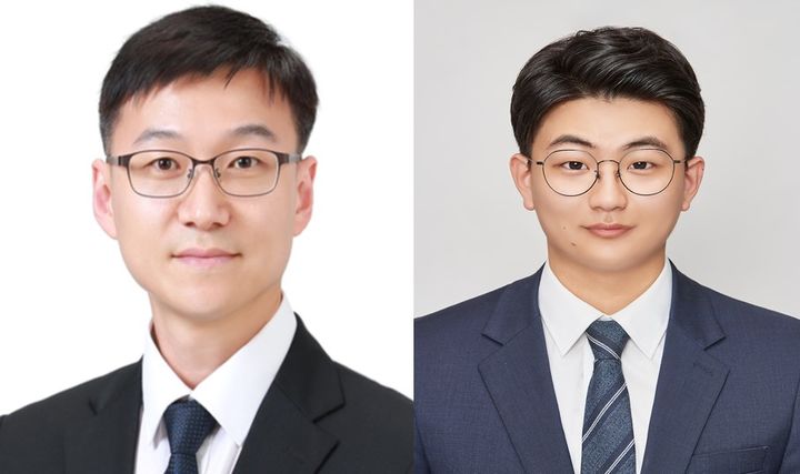 [울산=뉴시스] 구미현 기자 = UNIST 연구진. 사진 좌측부터 권영국 교수, 공태훈 연구원(제1저자). photo@newsis.com *재판매 및 DB 금지