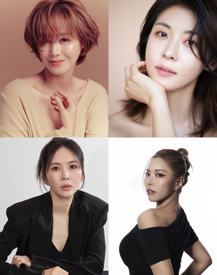 왼쪽 위부터 시계방향 한소희, 하지원, 가비, 장영란