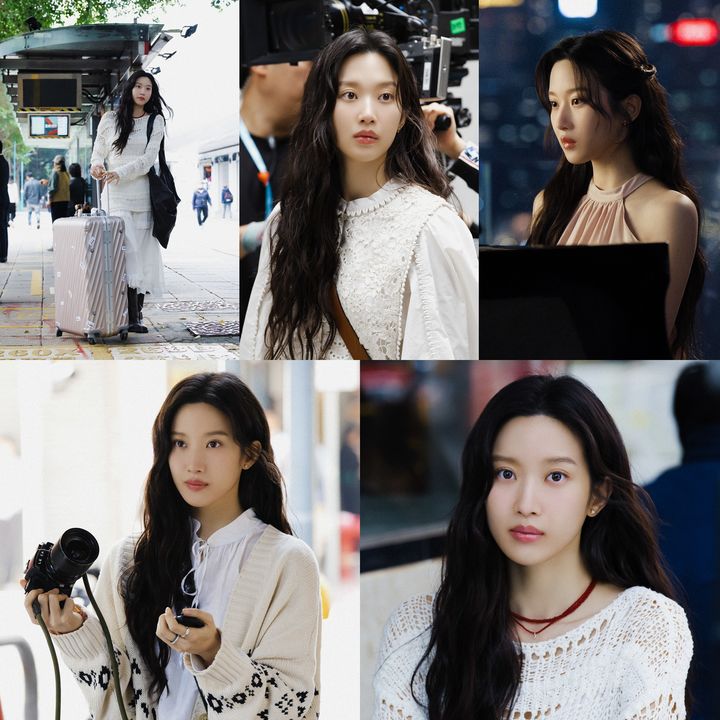 [서울=뉴시스] 1일 소속사 피크제이 공식 채널에는 배우 문가영이 출연 중인 tvN 드라마 '서초동' 속 촬영 현장 사진 여러 장이 공개됐다. (사진=피크제이 제공) 2025.08.01. photo@newsis.com *재판매 및 DB 금지