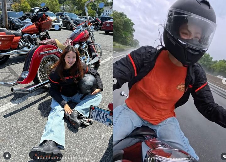[서울=뉴시스] 배우 이시영이 미국에서 오토바이 투어에 나선 근황을 공개했다. (사진=이시영 인스타그램 캡처) 2025.08.02. photo@newsis.com *재판매 및 DB 금지