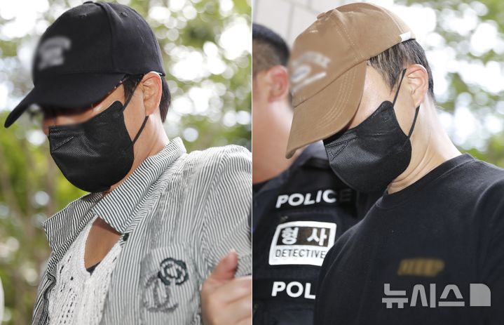 [인천=뉴시스] 김동영 기자 = 2일 오후 인천 미추홀구 인천지법에서 남편의 중요 부위를 흉기로 절단해 살해하려 한 혐의를 받는 아내와 이에 가담한 사위가 구속 전 피의자 심문(영장실질심사)를 받기 위해 출석하고 있다. 2025.08.02. dy0121@newsis.com