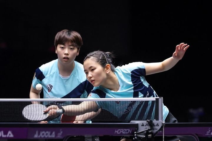 [서울=뉴시스] 김나영-유한나 조, 월드테이블테니스(WTT) 스타 컨텐더 포스 두 이구아수 2025 여자복식 준우승. (사진=김나영 SNS 캡처) *재판매 및 DB 금지