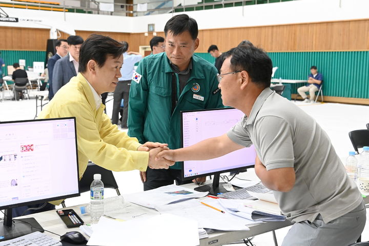[진주=뉴시스]진주시, 중앙합동조사단 수해지역 정밀조사 지원 협조.(사진=진주시 제공).2025.08.03.photo@newsis.com *재판매 및 DB 금지