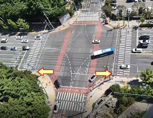 대구 동본리네거리 교차로 횡단보도 이격 설치 모습(사진=한국도로교통공단 제공) *재판매 및 DB 금지