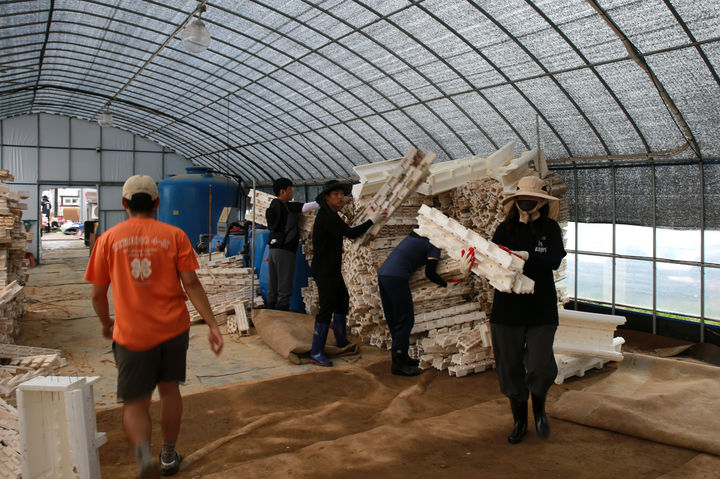 [세종=뉴시스] 한국농수산대학교(한농대)는 4일 충남 당진에 위치한 졸업생 농가를 찾아 집중호우 피해 복구를 위한 봉사활동을 실시했다고 밝혔다. (사진=한농대 제공) 2025.08.04. photo@newsis.com *재판매 및 DB 금지