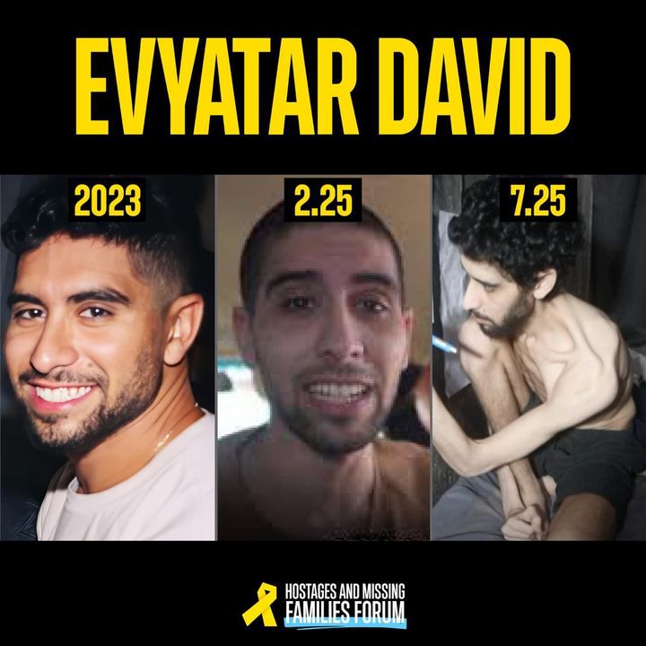 [서울=뉴시스] 하마스가 공개한 이스라엘 인질 에비아타 데이비드의 모습. 베냐민 네타냐후 이스라엘 총리는 심각한 영양실조 상태의 가자지구 억류 인질의 모습이 공개됐음에도, 하마스와 협상은 무의미하다며 공격 강화 방침을 시사했다. (사진=이스라엘 인질가족포럼 엑스 갈무리) 2025.08.04. *재판매 및 DB 금지