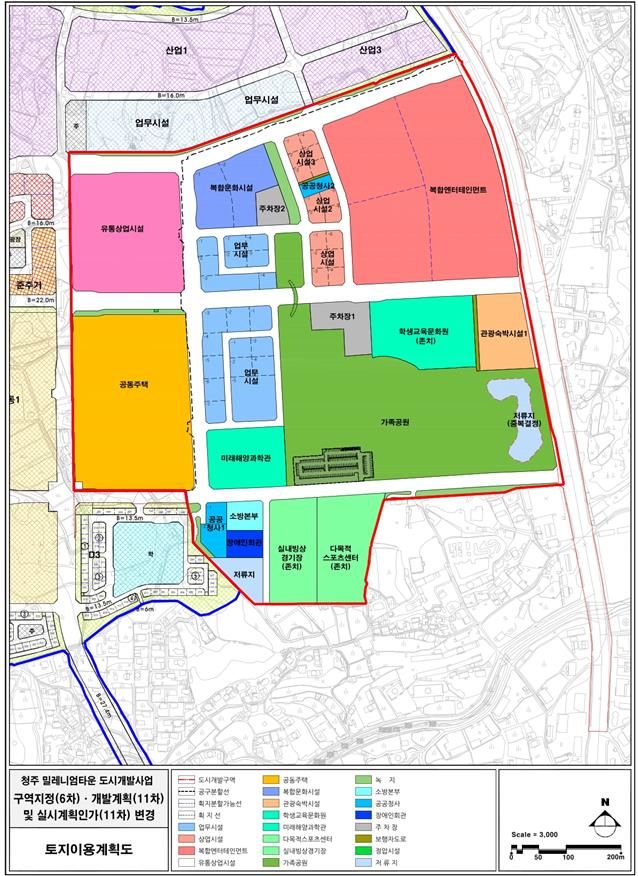[청주=뉴시스] 충북 청주시 밀레니엄타운 토지이용계획도. photo@newsis.com *재판매 및 DB 금지