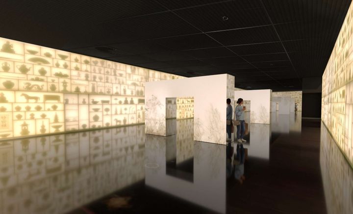 [서울=뉴시스] 디지털 콘텐츠 전시 '헤리티지: 더 퓨처 판타지' 전시 공간 (사진=국가유산진흥원 제공) 2025.08.04. photo@newsis.com *재판매 및 DB 금지