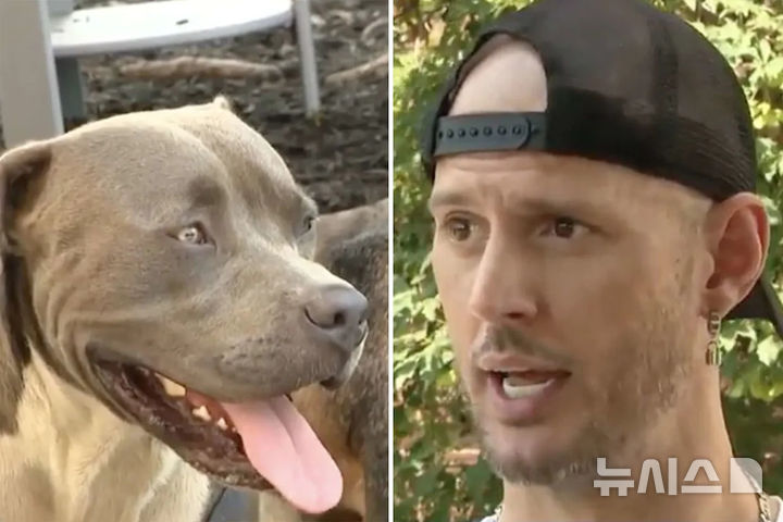 [뉴시스] 미국 피츠버그에서 두 사람을 구조한 한 개와 게리 티네스의 사진이다. 그는 이 개가 주인을 다시 찾을 때까지 임시 보호하겠다고 밝혔다. 2025.08.03. (사진=People) 