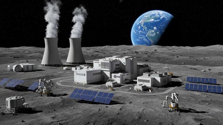 [서울=뉴시스]러시아가 2030년~2032년 달 설치를 목표로 하는 원자력 발전소 모형도.(출처='러시아의 아시아로의 전환' 홈페이지) 2025.8.5. *재판매 및 DB 금지