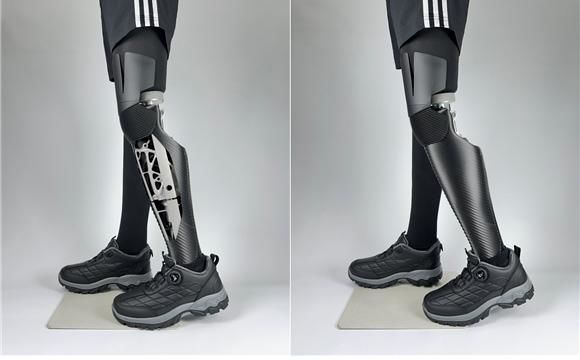 [서울=뉴시스] 권신혁 기자 = 근로복지공단 재활연구소가 개발한 '생체모사형 제너레이티브 의족'의 모습. (사진 = 근로복지공단 제공) 2025.08.05. innovation@newsis.com *재판매 및 DB 금지