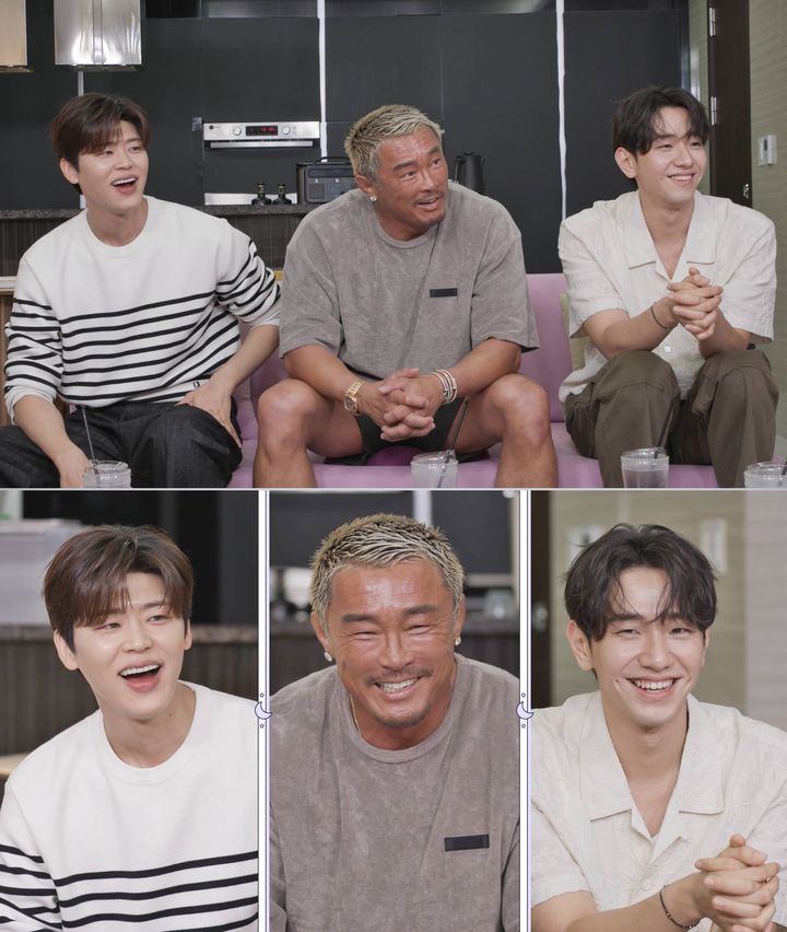 왼쪽부터 박지현, 추성훈, 남윤수