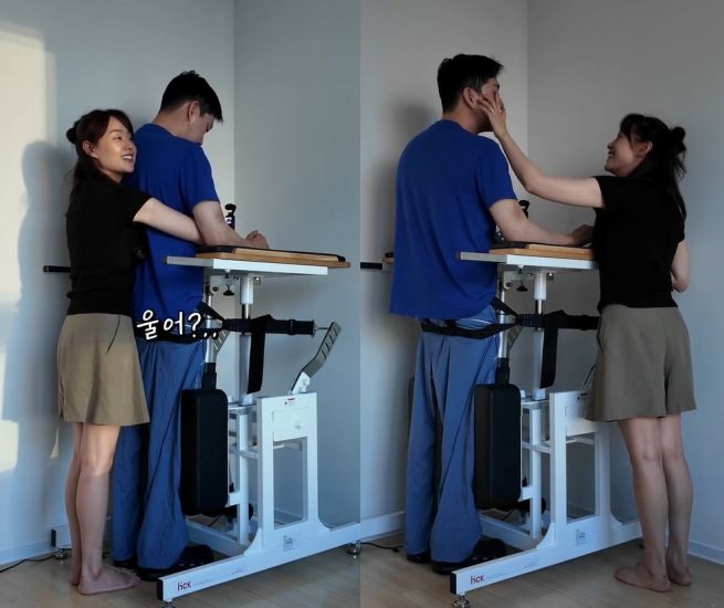 [서울=뉴시스] 유튜버 박위가 보조기구의 도움을 받아 두 발로 일어선 모습을 공개했다. (사진=박위 인스타그램 캡처) 2025.08.05. photo@newsis.com  *재판매 및 DB 금지