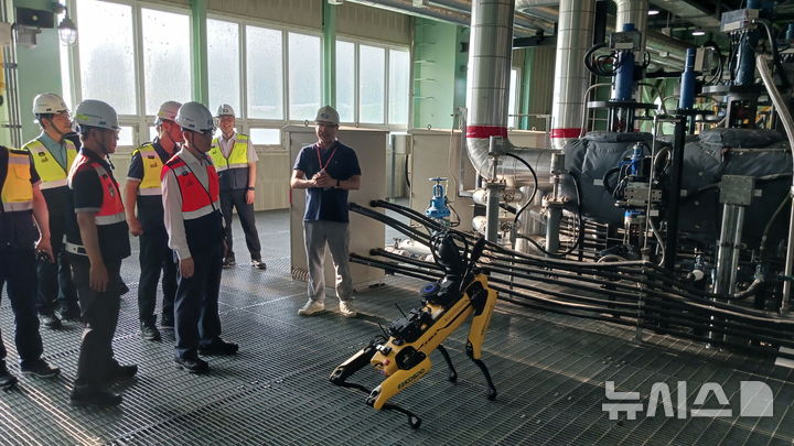 [세종=뉴시스]서성재 한국남부발전 기술안전부사장이 지난 4일 영월빛드림본부를 찾아 안정적인 전력 공급과 안전 관리를 점검했다.(사진=남부발전 제공)