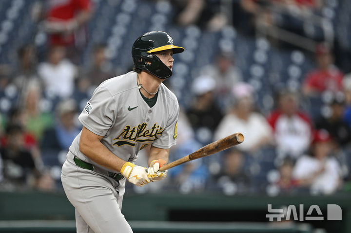 [워싱턴=AP/뉴시스] 메이저리그(MLB) 애슬레틱스의 닉 커츠. 2025.08.06