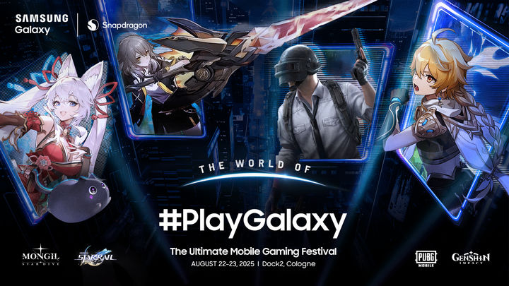 [서울=뉴시스]삼성전자가 22일부터 23일(현지시간)까지 쾰른 중심부에 있는 Dock2 행사장에서 진행하는 체험 행사 '더 월드 오브 #플레이갤럭시(The World of #PlayGalaxy)' 포스터 이미지. (사진=삼성전자 제공) 2025.08.06. photo@newsis.com *재판매 및 DB 금지
