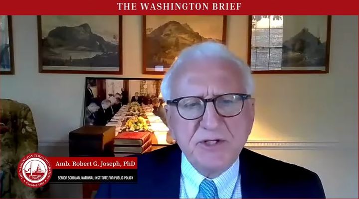 로버트 조지프 전 국무부 군축차관이 5일(현지 시간) 워싱턴타임스재단 웨비나에서 발언하고 있다. (사진=워싱턴타임스재단 유튜브 캡처) 2025.08.06. *재판매 및 DB 금지