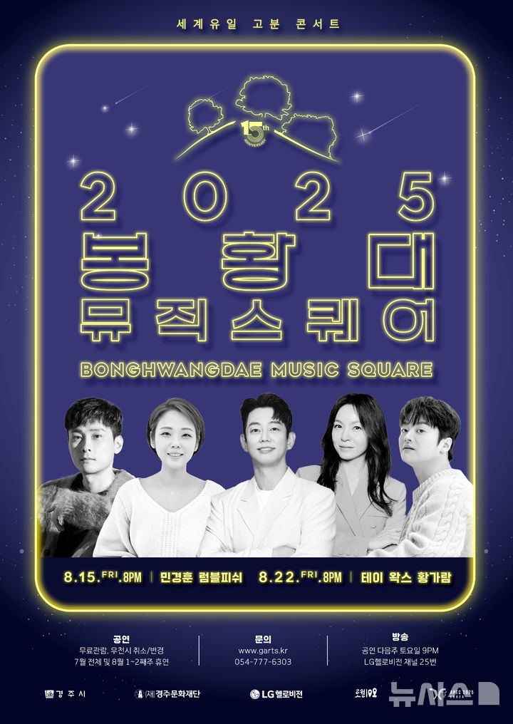 경주 '봉황대뮤직스퀘어' 8월 공연 포스터