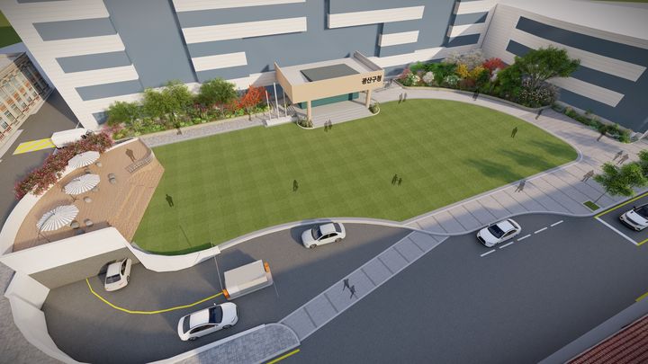 [광주=뉴시스] 광주 광산구 청사 앞에 조성될 시민광장 투시도. (사진=광주 광산구 제공) 2025.08.06. photo@newsis.com *재판매 및 DB 금지