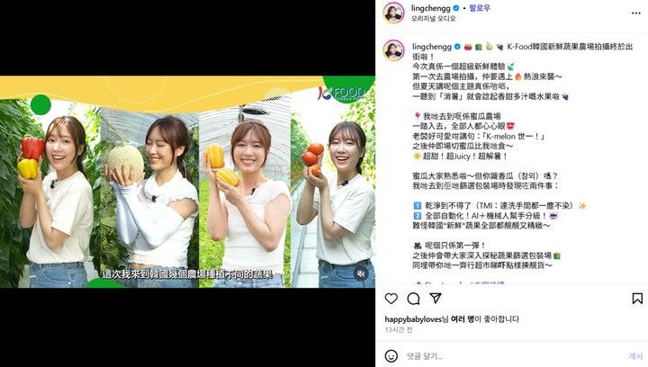 [세종=뉴시스] 농림축산식품부와 한국농수산식품유통공사(aT)가 건강한 식생활을 중시하는 홍콩 소비자를 겨냥해 현지 인플루언서와 손잡고 K-신선 농산물 홍보에 나선다. (사진=aT 제공) 2025.08.05. photo@newsis.com, *재판매 및 DB 금지