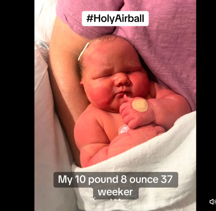 [서울=뉴시스]제1형 당뇨병을 앓고 있는 미국의 한 여성이 무려 5㎏에 달하는 초우량아를 출산했다.(사진=(@nancyfhawkins)).2025.08.06. *재판매 및 DB 금지