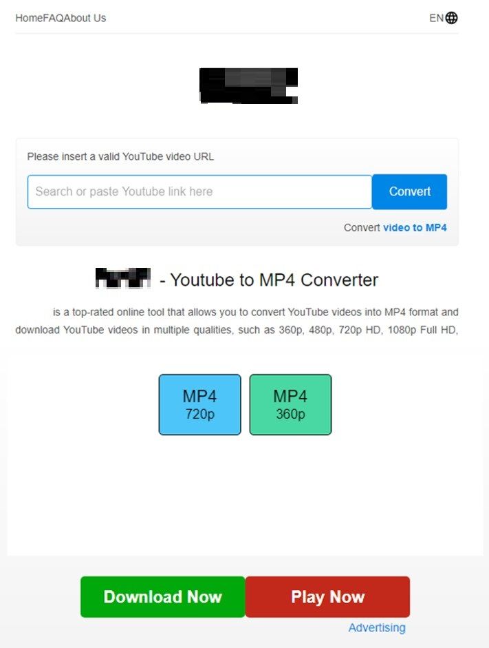 유튜브 동영상 저장 사이트로 위장한 피싱 페이지(사진=안랩 제공) *재판매 및 DB 금지