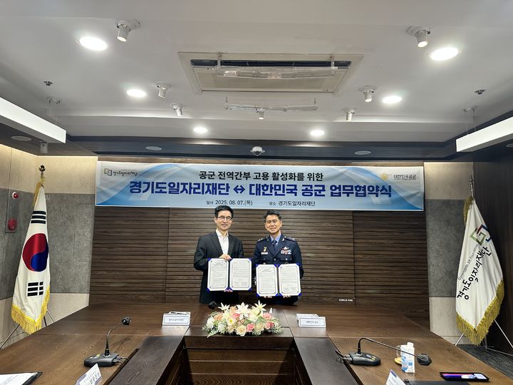 경기도일자리재단·대한민국 공군 업무협약(사진=경기도 제공) *재판매 및 DB 금지