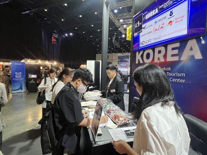 태국 방콕에서 거행한 '테크소스 글로벌 서밋'에서 한국관광공사가 마련한 'K-트래블 테크 홍보관' *재판매 및 DB 금지