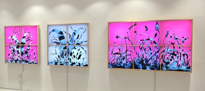 [서울=뉴시스] 서울 삼청동 오매갤러리 전관에 전시된 한기창 작가의 작품.(사진=한기창 작가 제공)2025.08.08.photo@newsis.com *재판매 및 DB 금지