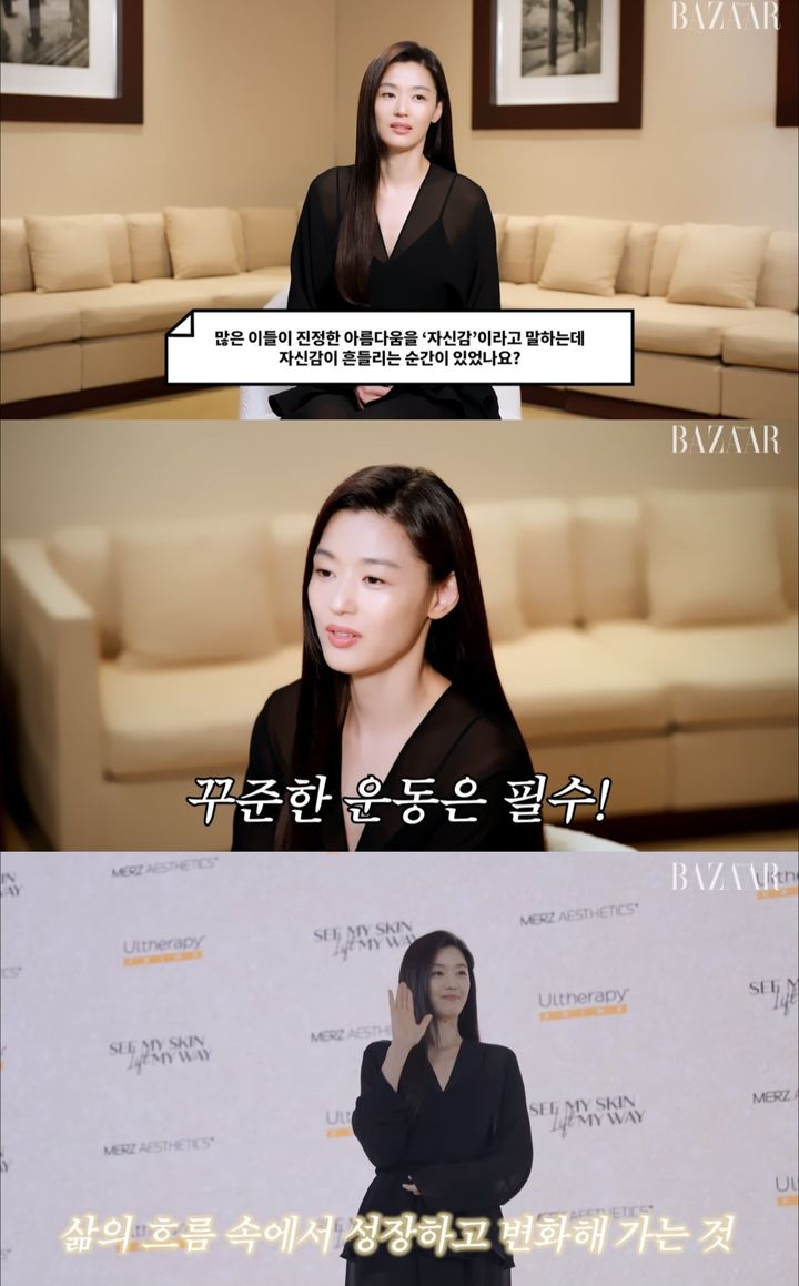 [서울=뉴시스] 전지현. (사진=패션 매거진 '하퍼스 바자 코리아' 유튜브 채널 캡처) 2025.08.09. photo@newsis.com *재판매 및 DB 금지