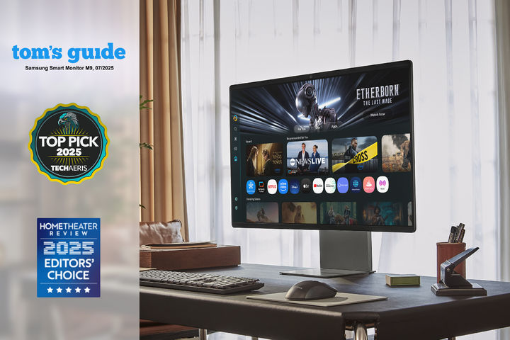 [서울=뉴시스] 삼성전자는 스마트 모니터 M9이 최근 미국의 주요 글로벌 IT 매체들로부터 호평을 잇따라 받고 있다고 10일 밝혔다.(사진제공=삼성전자). 2025.08.10. photo@newsis.com *재판매 및 DB 금지