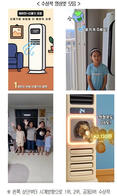 [서울=뉴시스] 대한상공회의소는 '여름철 에너지절약 쇼츠 공모전' 결과를 10일 발표했다. 사진은 수상작의 영상컷 모음.(사진제공=대한상공회의소). 2025.08.10. photo@newsis.com *재판매 및 DB 금지