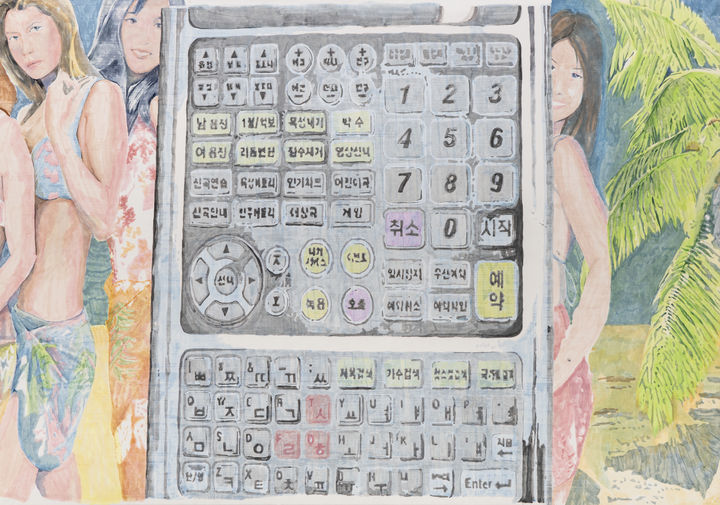 [대구=뉴시스] 김지우 작가 '노래방 리모컨' (사진=대구 아양아트센터 제공) 2025.08.11. photo@newsis.com *재판매 및 DB 금지