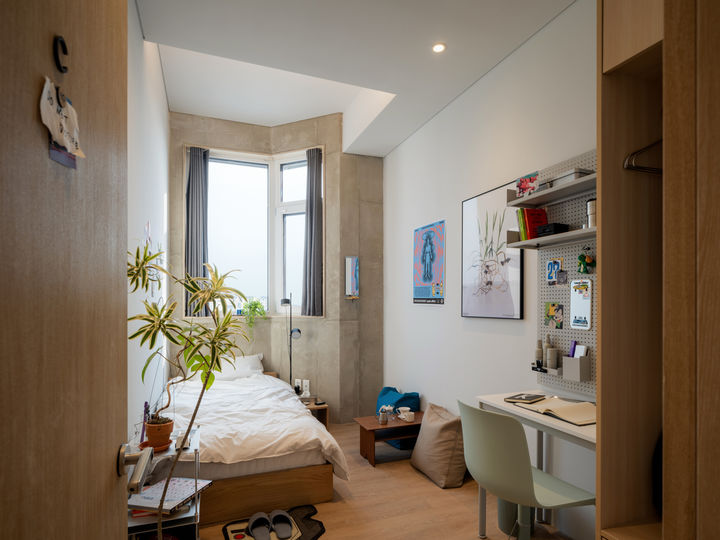 [서울=뉴시스] 에피소드 신촌캠퍼스 컴팩트타입 개인실. (사진=SK디앤디 제공) 2025.08.11. photo@newsis.com *재판매 및 DB 금지