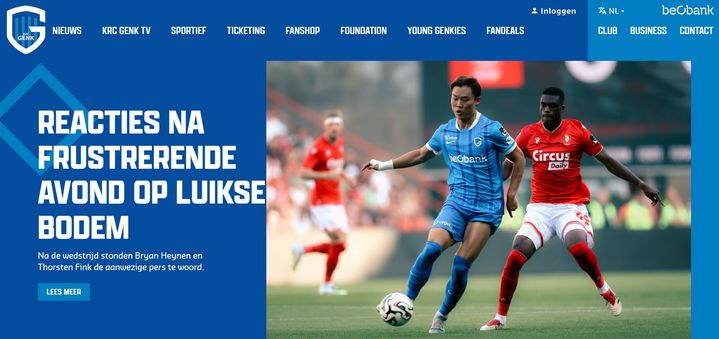 [서울=뉴시스] 벨기에 프로축구 주필러리그 헹크의 오현규. (사진=헹크 홈페이지 캡처). 2025.08.11. photo@newsis.com *재판매 및 DB 금지