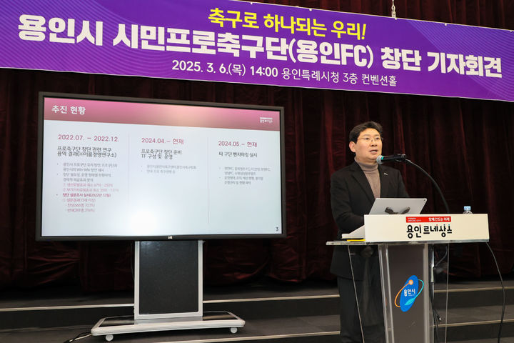 [용인=뉴시스]용인FC 창단관련 기자회견하는 이상일 용인시장(사진=뉴시스 DB)photo@newsis.com*재판매 및 DB 금지 *재판매 및 DB 금지