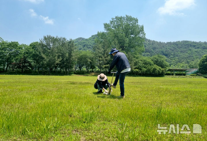 [광주=뉴시스] 광주시보건환경연구원, 파크골프장 잔류농약 검사. (사진=광주시보건환경연구원 제공). photo@newsis.com *재판매 및 DB 금지