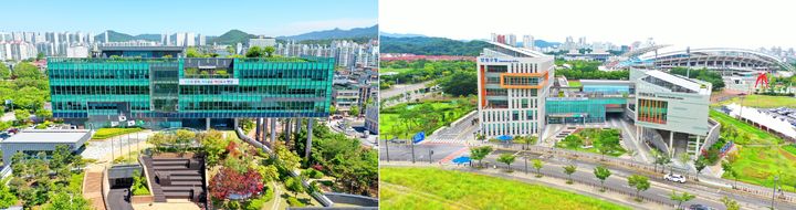 [안산=뉴시스]안산시 상록구청(사진 왼쪽)과 단원구청 전경.(사진=안산시 제공)2025.08.12..photo@newsis.com *재판매 및 DB 금지