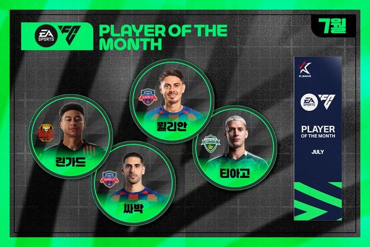 [서울=뉴시스] K리그 이달의 선수상 후보 린가드·싸박·윌리안·티아고. (사진=한국프로축구연맹 제공) *재판매 및 DB 금지