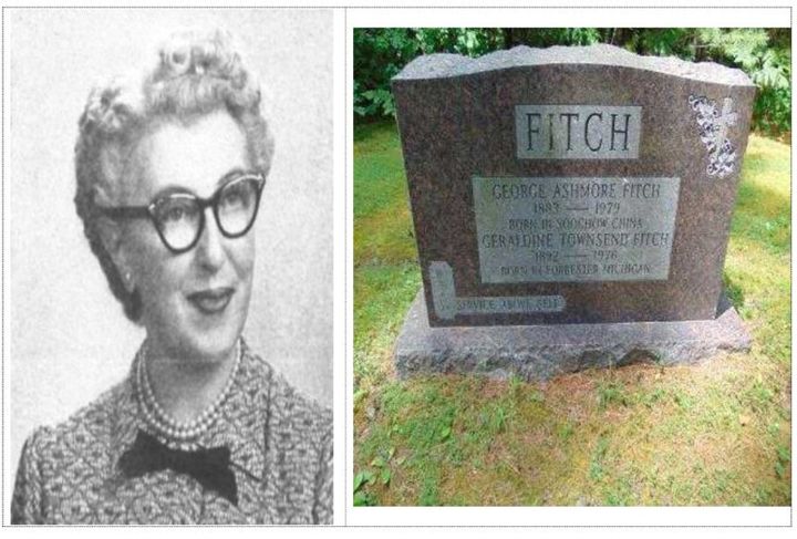 [서울=뉴시스] 제랄딘 피치 여사 사진과 피치 부부 묘비. (사진=국가보훈부 제공) 2025.08.13. photo@newsis.com *재판매 및 DB 금지