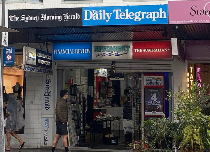 [뉴시스)해당 1등에 당첨된 복권은 시드니 동부 본다이정션 뉴스에이전시 에서 판매됐다.(사진=데일리 메일 호주).2025.08.13 *재판매 및 DB 금지