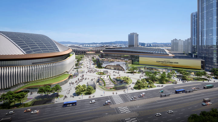 [서울=뉴시스]잠실 스포츠·MICE 복합공간 조성사업 조감도.