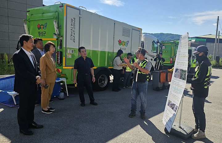 둔내면 음식물 세척 시연 모습. *재판매 및 DB 금지