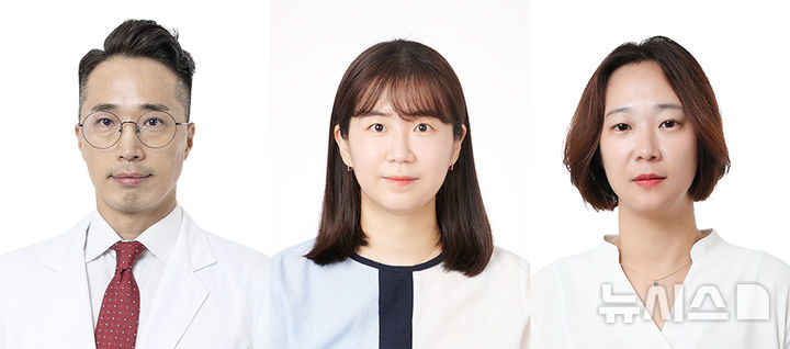 [서울=뉴시스] 왼쪽부터 엄영섭 고대안산병원 안과 교수, 박혜시 연구원, 김수현 의생명연구센터 교수. (사진= 고려대학교 안산병원 제공)