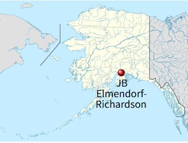 [서울=뉴시스] 미국 알래스카주 앵커리지의 엘멘도르프-리처드슨 합동기지 위치.(출처: 위키피디아) 2025.08.14. *재판매 및 DB 금지