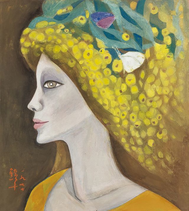 천경자, '미모사 향기', color on paper, 30×26.8cm, 1977, 추정가 5억~8억원 *재판매 및 DB 금지