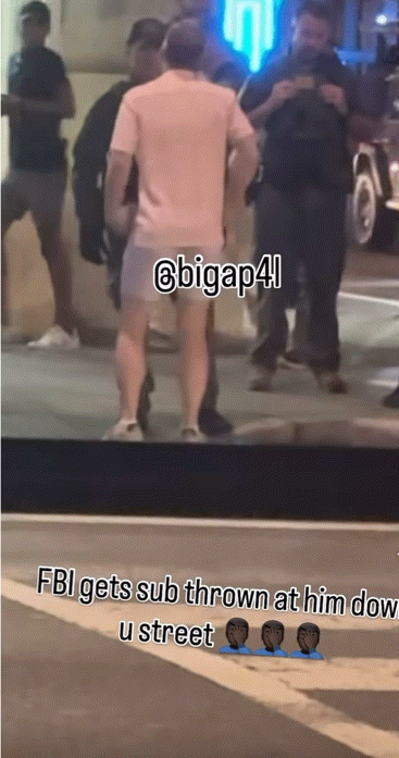 [뉴시스] 연방요원에게 “파시스트!”를 외치고 샌드위치를 던진 남성의 모습. (영상=인스타그램 @bigap4l) *재판매 및 DB 금지