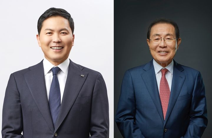 [서울=뉴시스] 왼쪽부터 윤상현 콜마홀딩스 대표이사 부회장과 윤동한 콜마그룹 회장의 모습(출처=뉴시스DB) *재판매 및 DB 금지