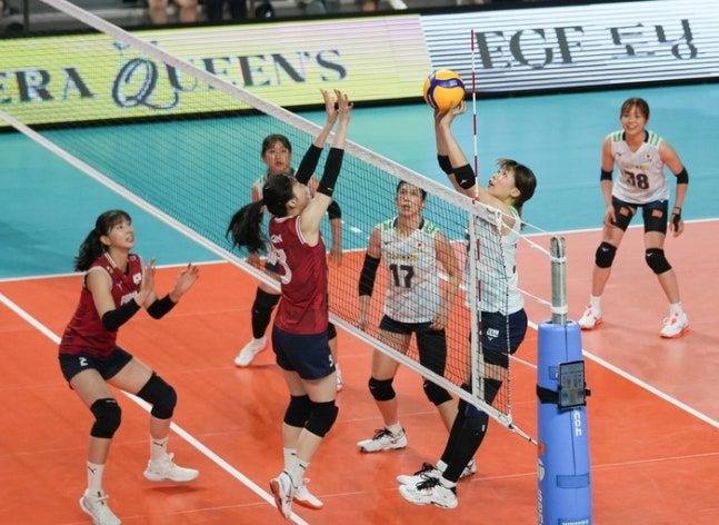 [서울=뉴시스]여자배구, 150번째 한일전서 승리. (사진=대한배구협회 제공)