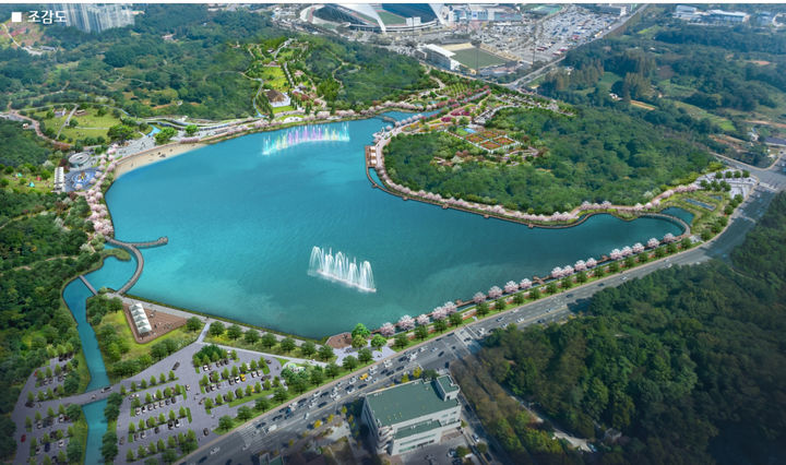 [광주=뉴시스] 광주 풍암호수공원 조감도. (사진=광주시청 제공). photo@newsis.com *재판매 및 DB 금지